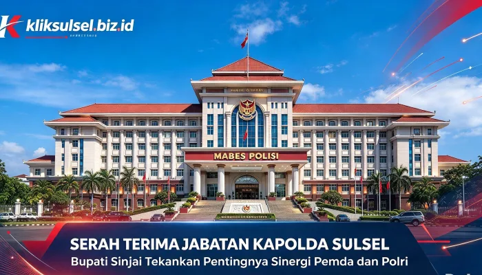 Saat Kepemimpinan Berpindah, Sinergi Tetap Terjalin — Bupati Sinjai Hadiri Serah Terima Jabatan Kapolda Sulsel